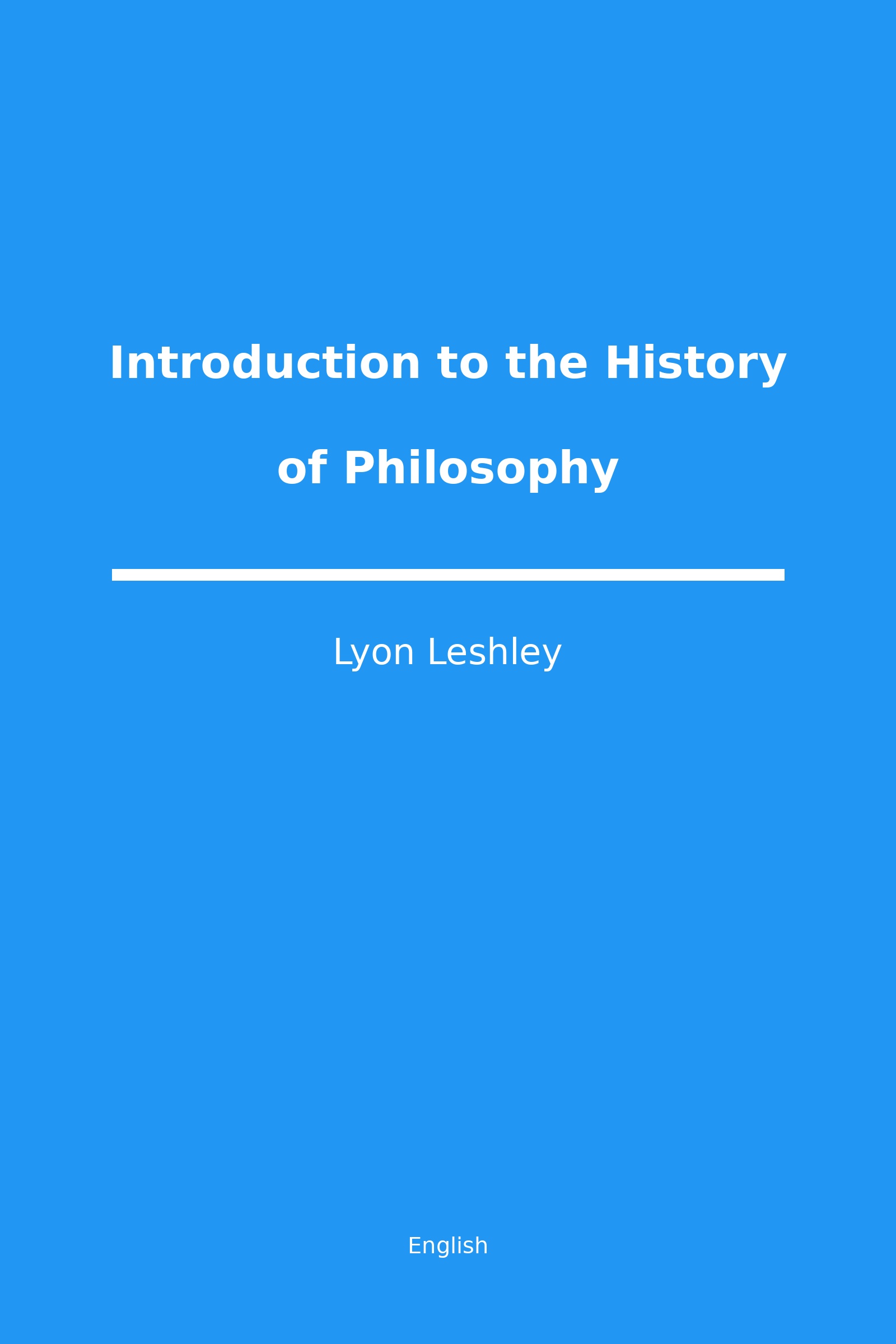Introduction to the History of Philosophy (English)