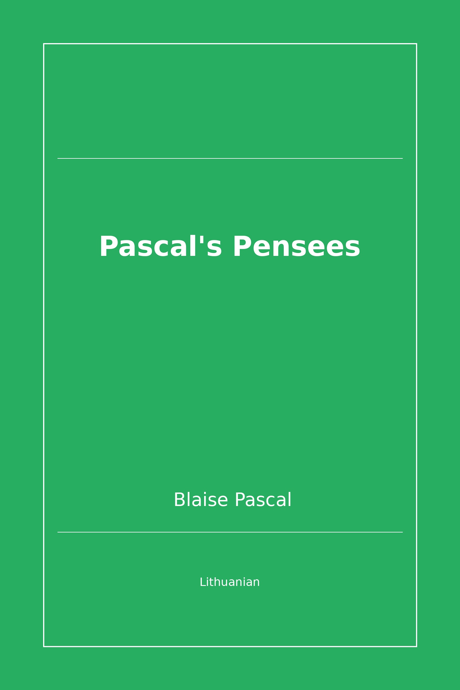 Pascal's Pensees (Lithuanian)