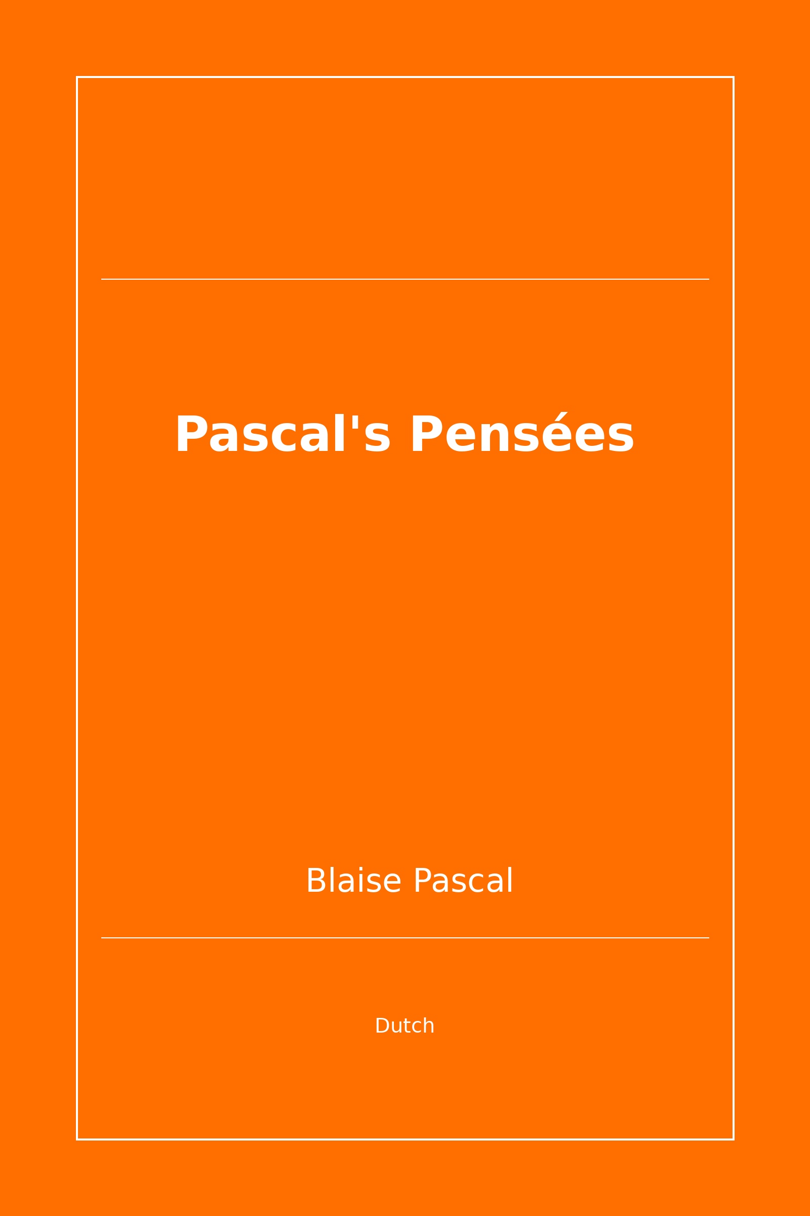 Pascal's Pensées (Dutch)