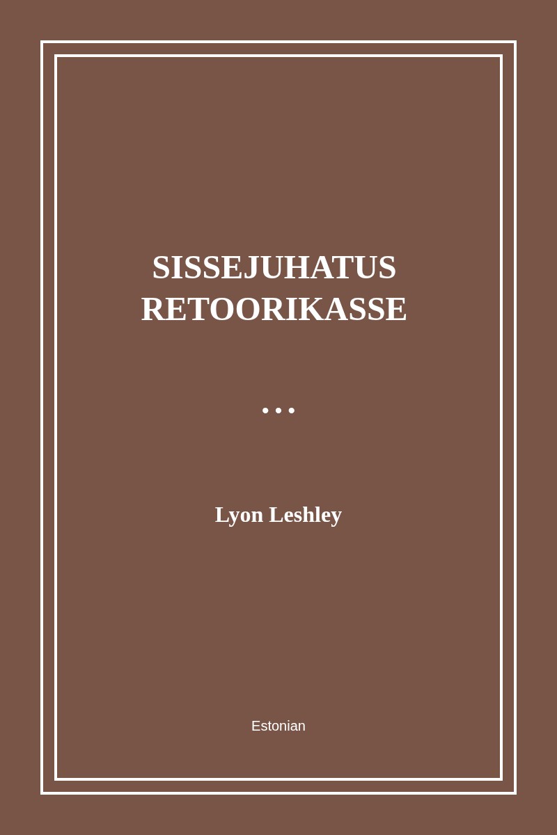 Sissejuhatus Rhetoric